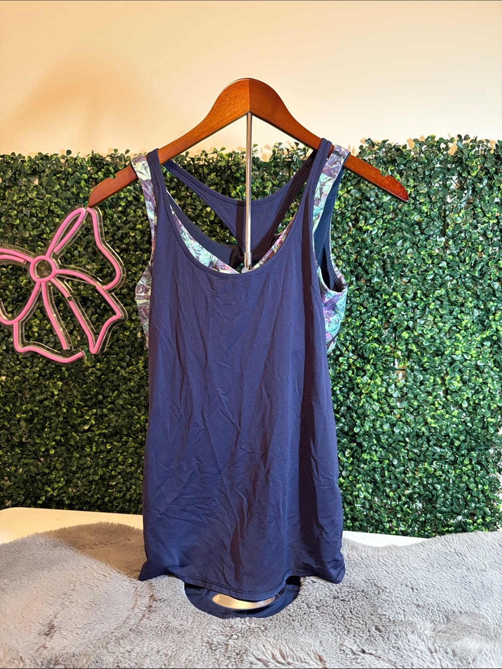 lululemon athletica Navy Tank Top & Multicolor Sports Bra Duo Size 8